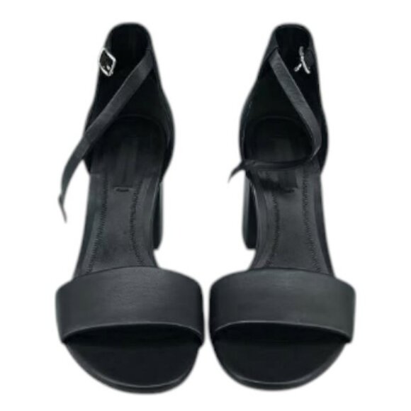 Alexander Wang Abby black leather block heel sandals size 6.5 - Picture 1 of 11